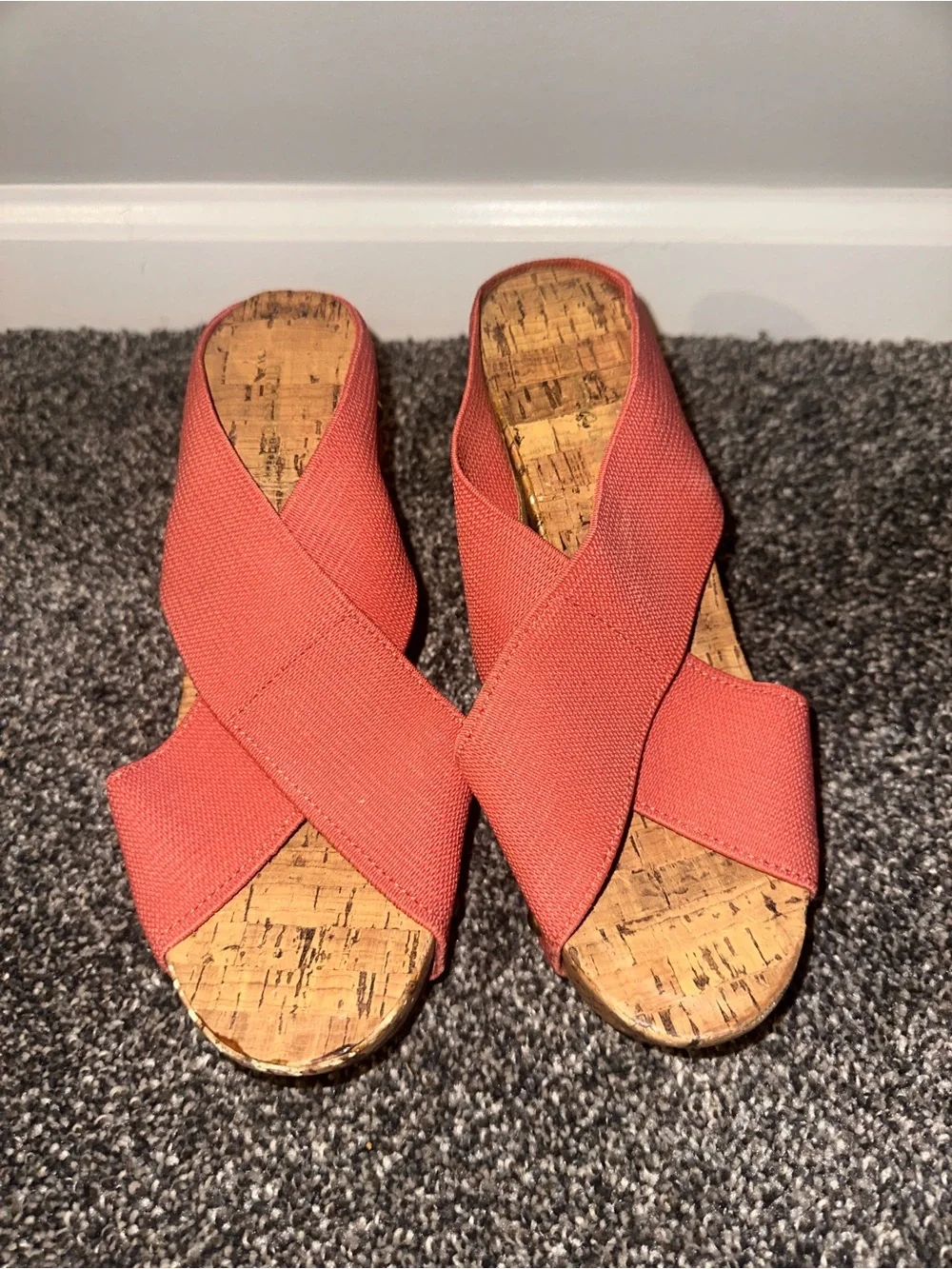 Montego Bay Club Coral Cross-Strap Cork Wedge Sandals